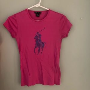 Pink T-shirt Ralph Lauren with large polo logo